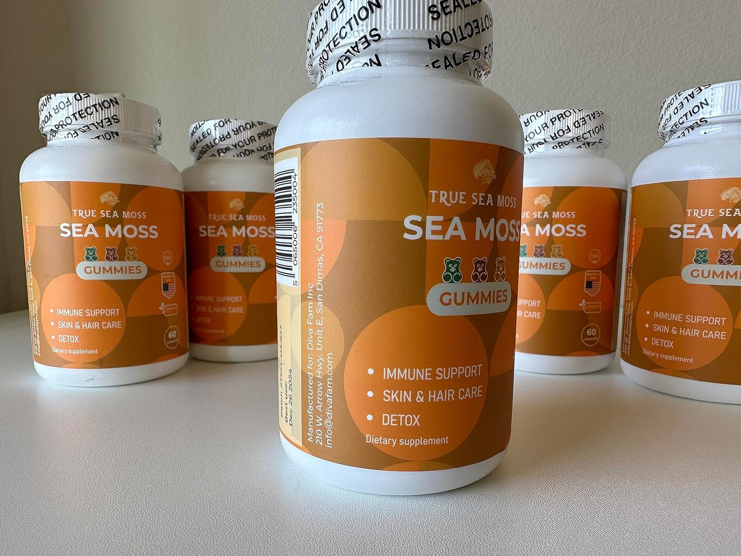 Irish Sea Moss Gummies with Burdock Root & Bladderwrack - 60ct for Immune Support, Skin & Hair Health - Made in USA, Great for All Ages