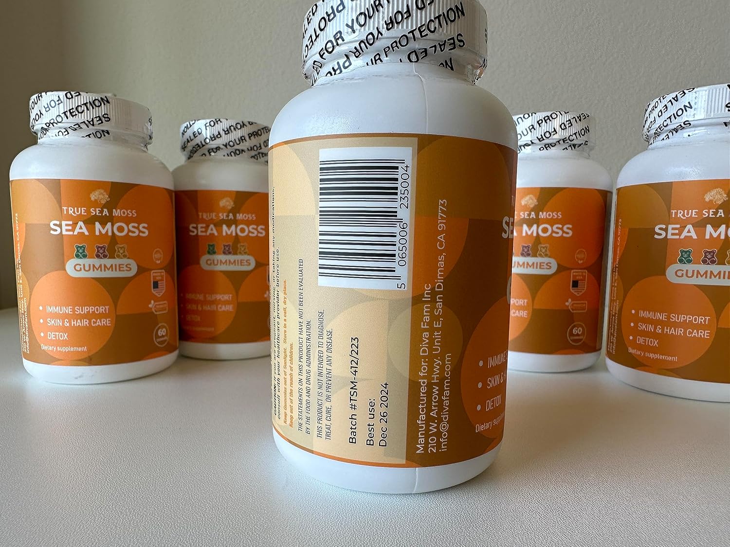 Irish Sea Moss Gummies with Burdock Root & Bladderwrack - 60ct for Immune Support, Skin & Hair Health - Made in USA, Great for All Ages