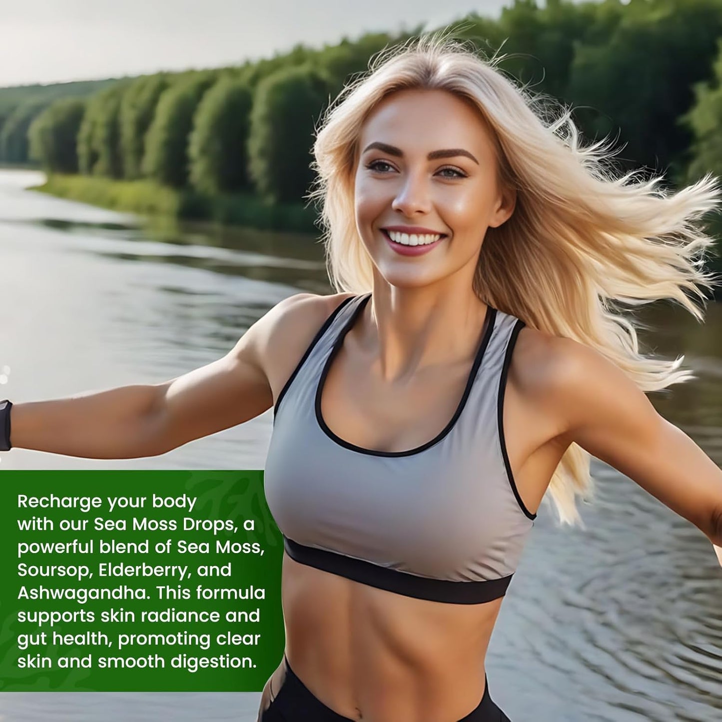 Irish Sea Moss Liquid Drops with Soursop, Black Elderberry, Ashwagandha, and Burdock Root - Antioxidant and Immune Support Supplement for Skin and Gut Health - 2 Fl Oz