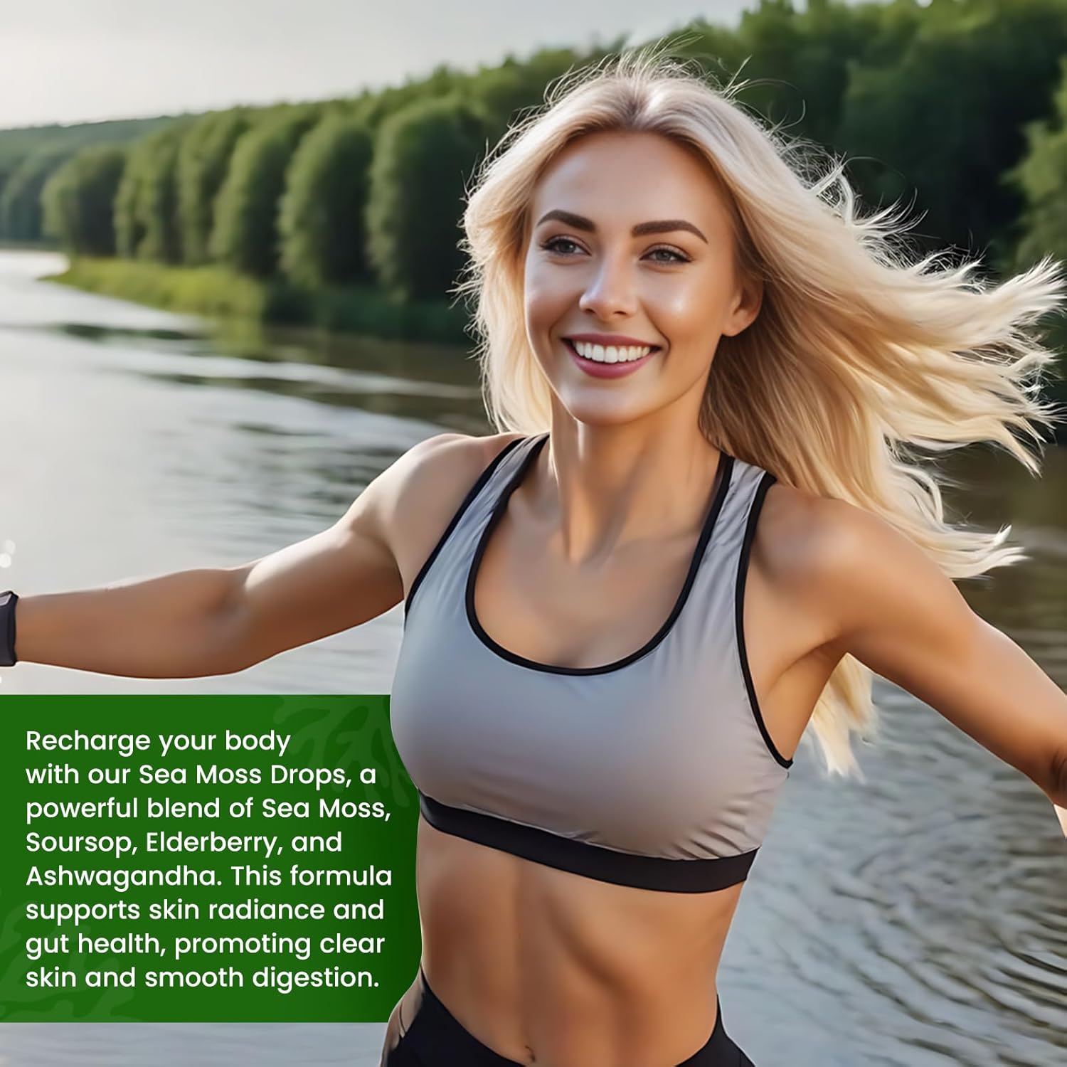 Irish Sea Moss Liquid Drops with Soursop, Black Elderberry, Ashwagandha, and Burdock Root - Antioxidant and Immune Support Supplement for Skin and Gut Health - 2 Fl Oz