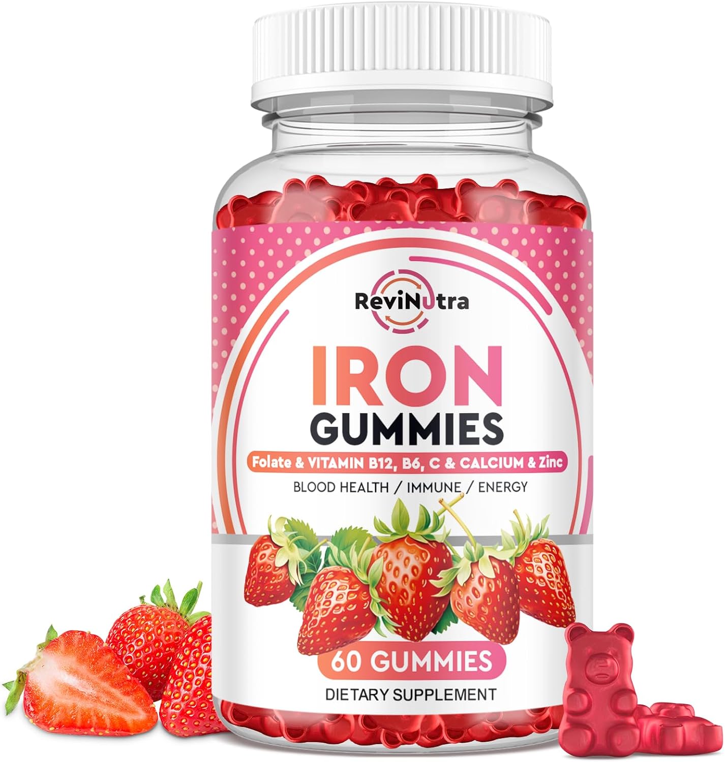 Iron and Magnesium Gummies Bundle for Adults and Kids | ReviNutra Supplement Complex
