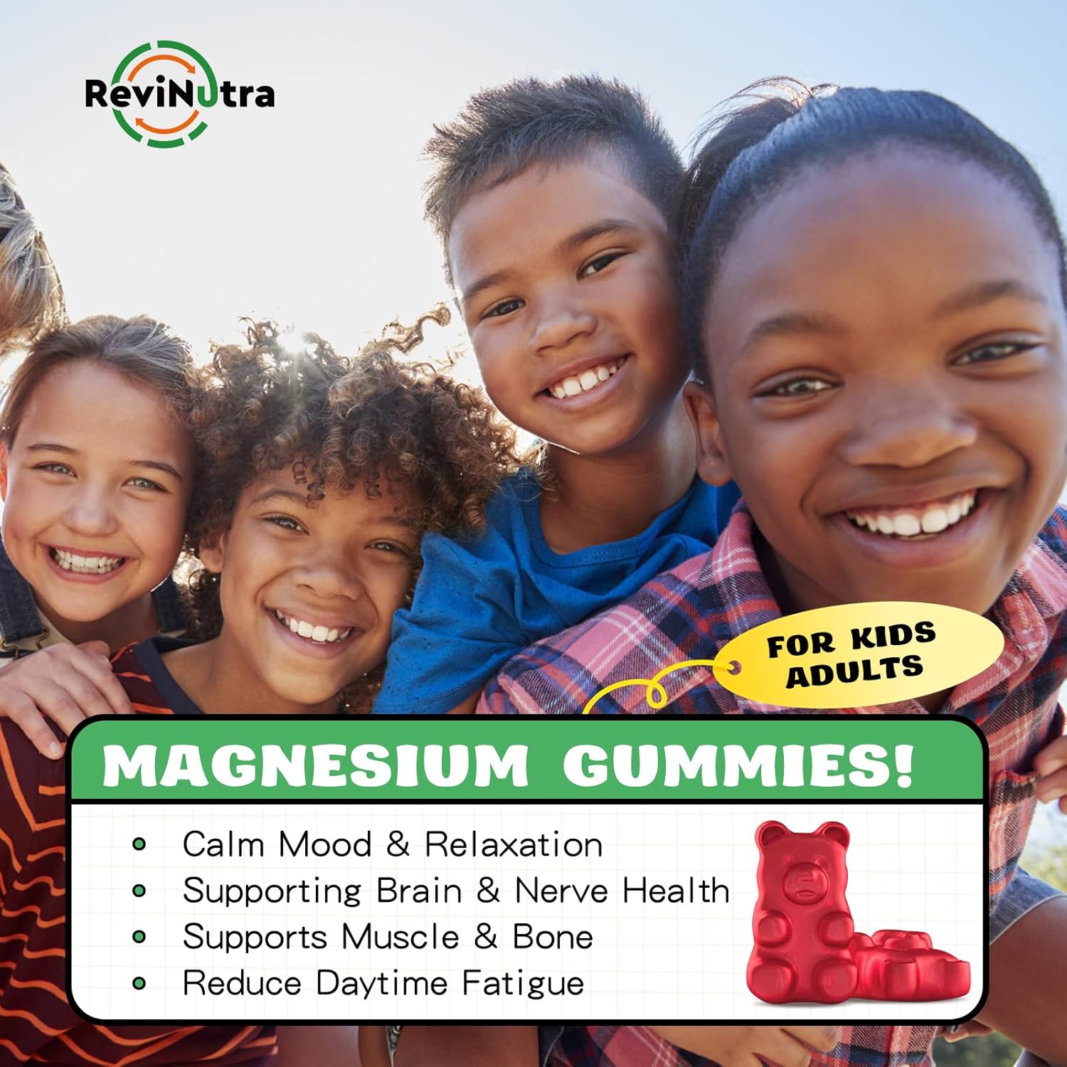 Iron and Magnesium Gummies Bundle for Adults and Kids | ReviNutra Supplement Complex