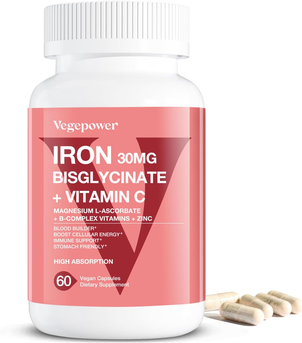 Iron Bisglycinate Vegan Gummies 90+60 Count for Energy & Blood Support - Vegan Iron Supplement for Adults & Kids
