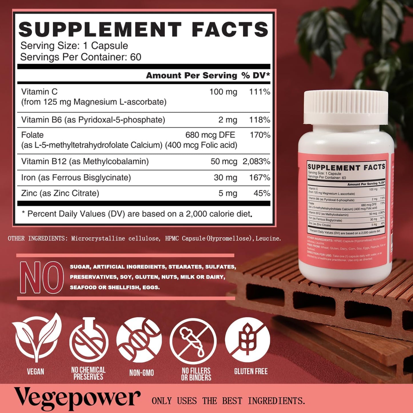 Iron Bisglycinate Vegan Gummies 90+60 Count for Energy & Blood Support - Vegan Iron Supplement for Adults & Kids