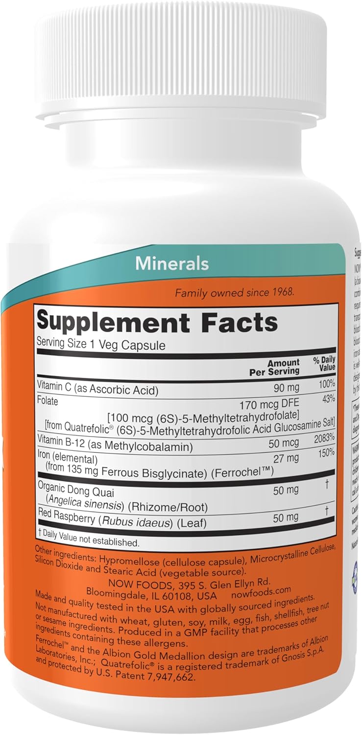 Iron Complex Capsules by NOW Foods - Non-Constipating Mineral Supplement (300 Veg Capsules)