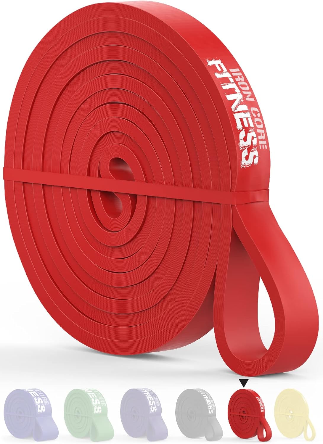 Iron Core Fitness Pull Up Assistance Resistance Bands - Enhance Strength, Power, and Flexibility with Home or Gym Training. Includes Ebooks and Workout Chart.