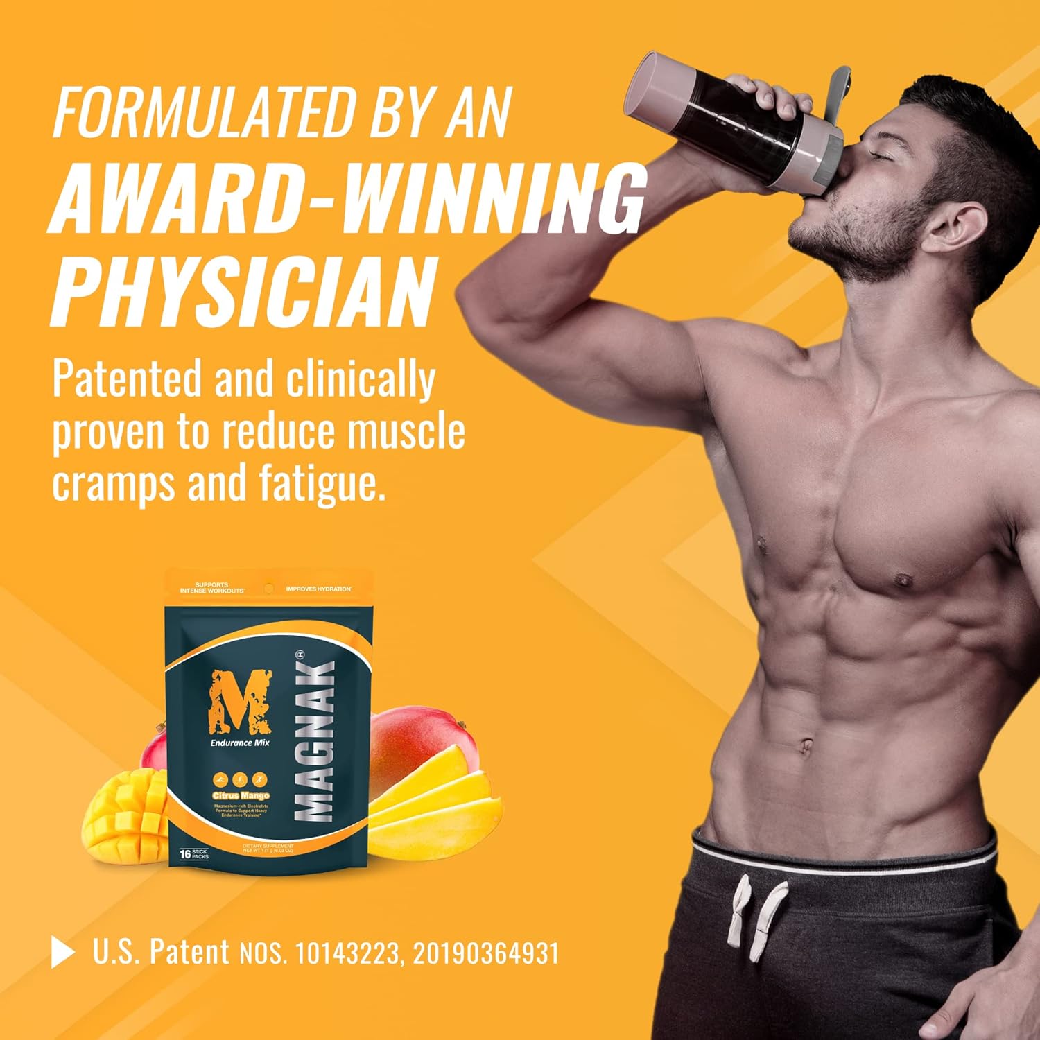 Iron Cowboy MagNaK Speed Sauce Electrolyte Powder Mix for Hydration & Energy, Citrus Mango Flavor, Gluten Free - 16 Sticks