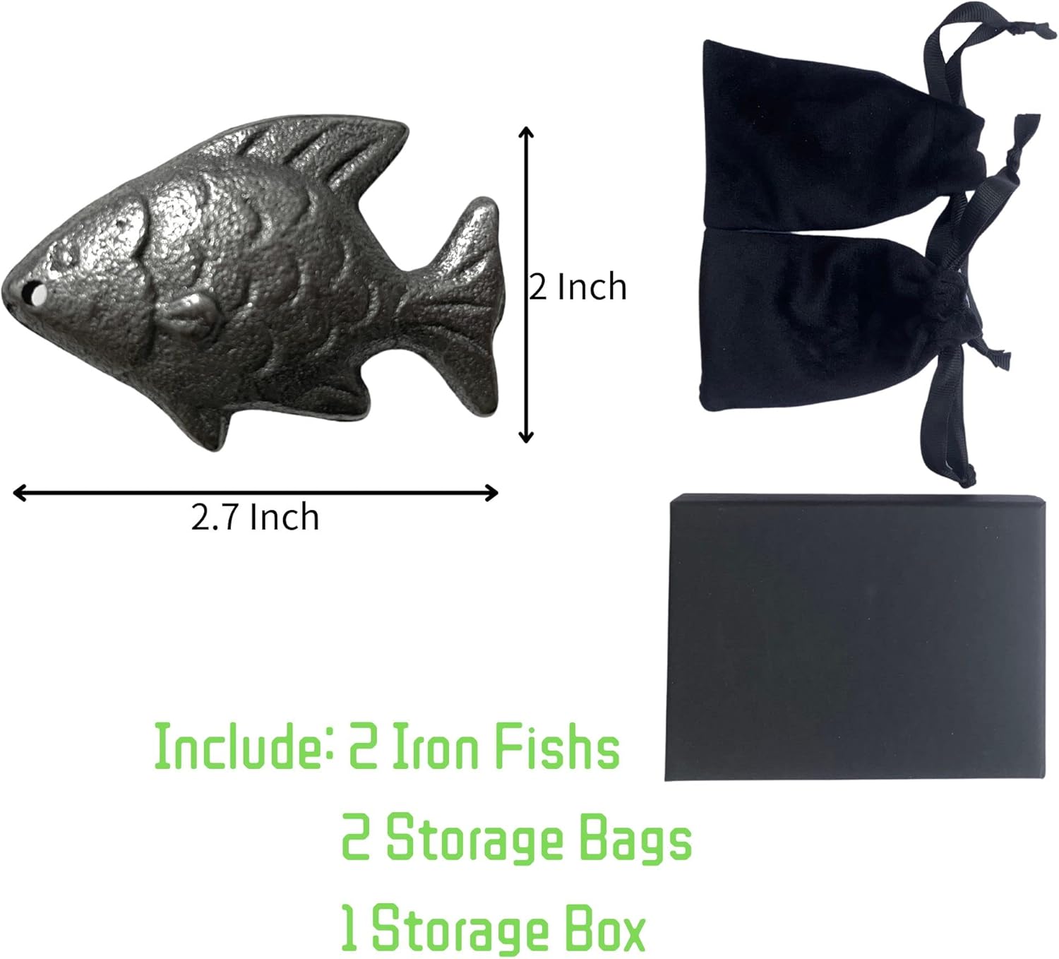 Iron Fish Cooking Tool 2 Pack - Safe Way to Add Iron Supplement for Iron Deficiency Prevention