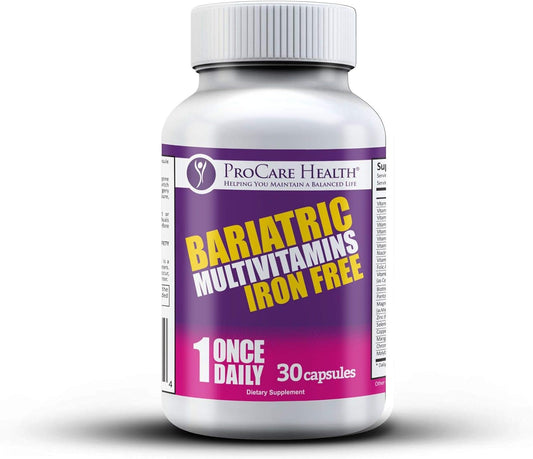 Iron-Free Bariatric Multivitamin Capsules for Daily Health - 30ct Bottle