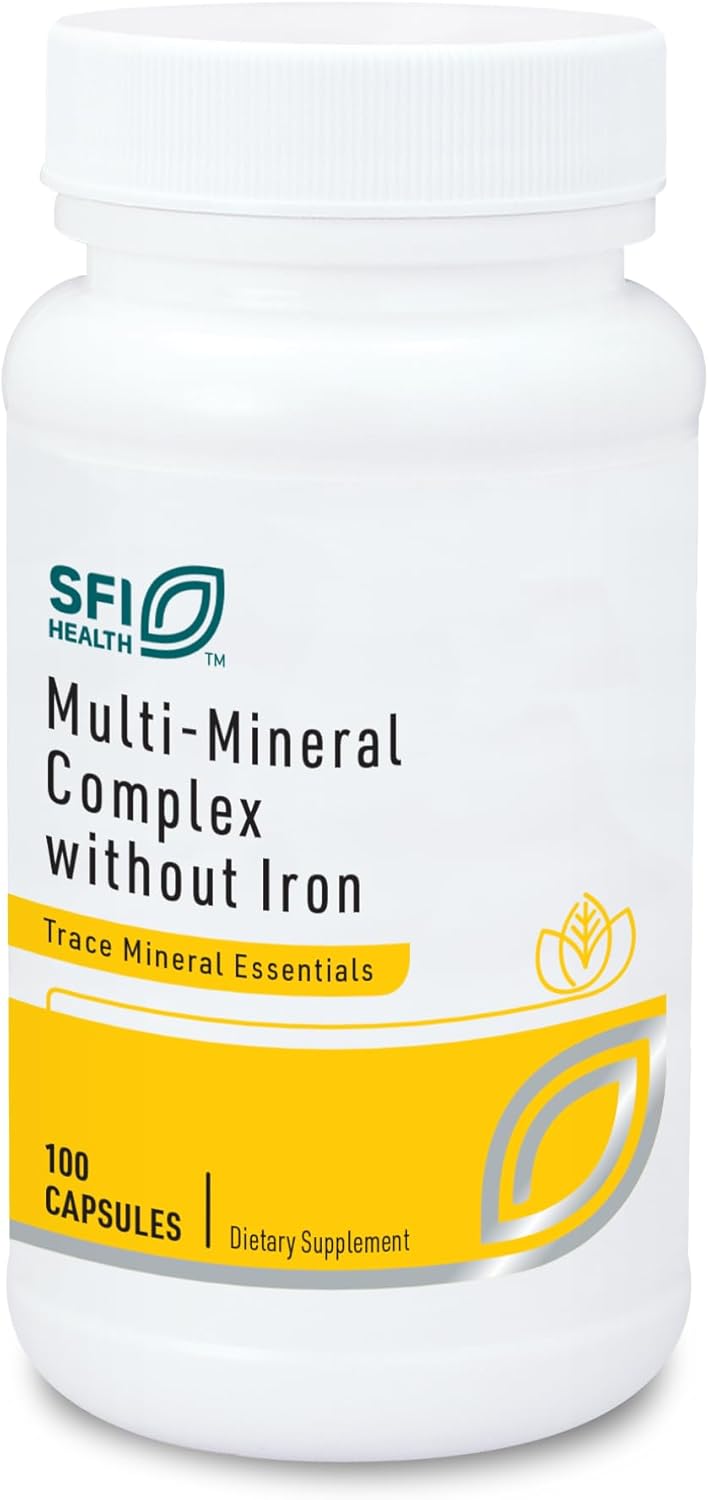 Iron-Free Klaire Labs Multi-Mineral Complex - Hypoallergenic Essential Trace Minerals with Copper & Zinc - 100 Capsules