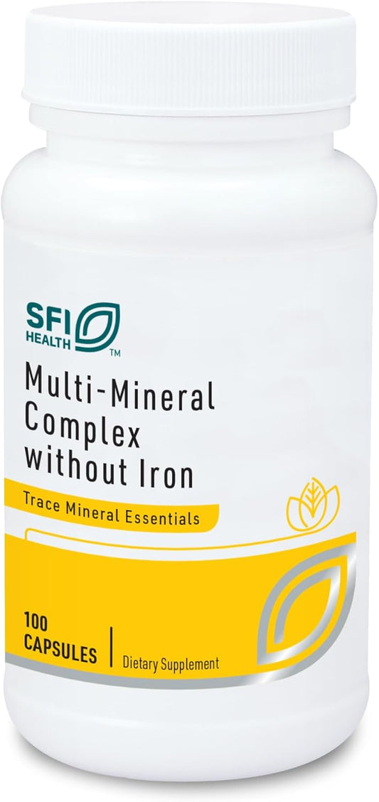 Iron-Free Klaire Labs Multi-Mineral Complex - Hypoallergenic Essential Trace Minerals with Copper & Zinc - 100 Capsules