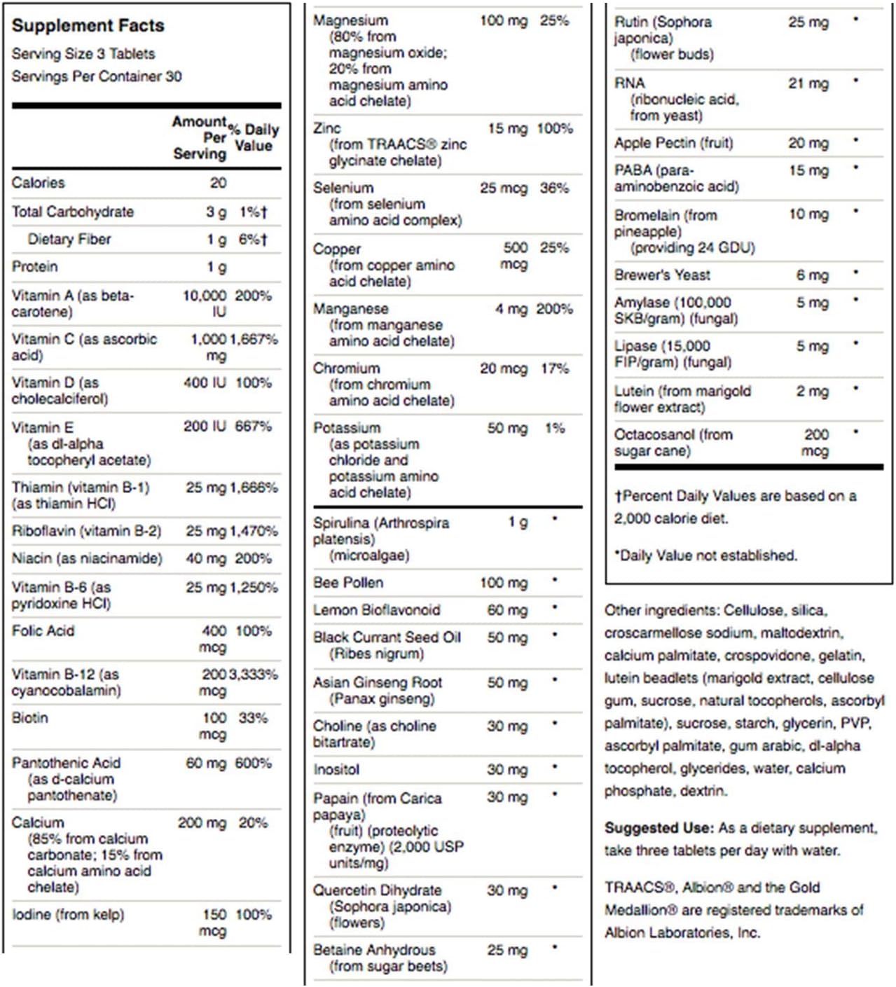 Iron-Free Multivitamin Multimineral Health Supplement - Swanson Whole-Food Formula (2 Pack, 90 Tabs)