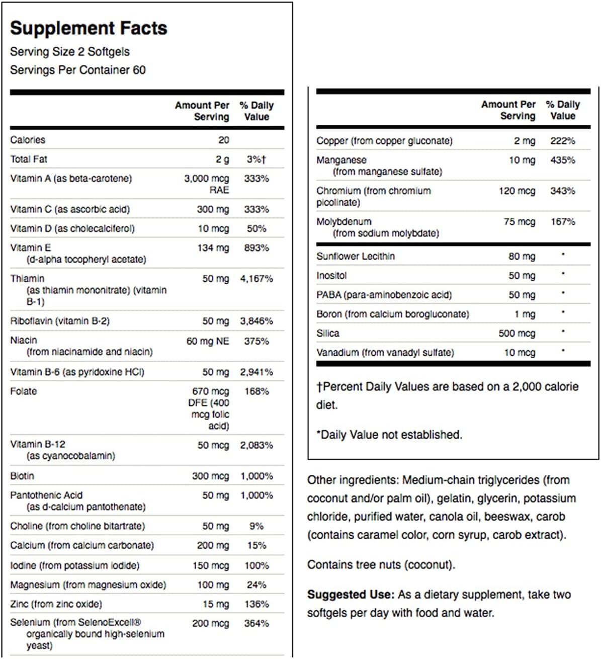 Iron-Free Swanson Multi Multivitamin Health Supplement Softgels - 360 Count