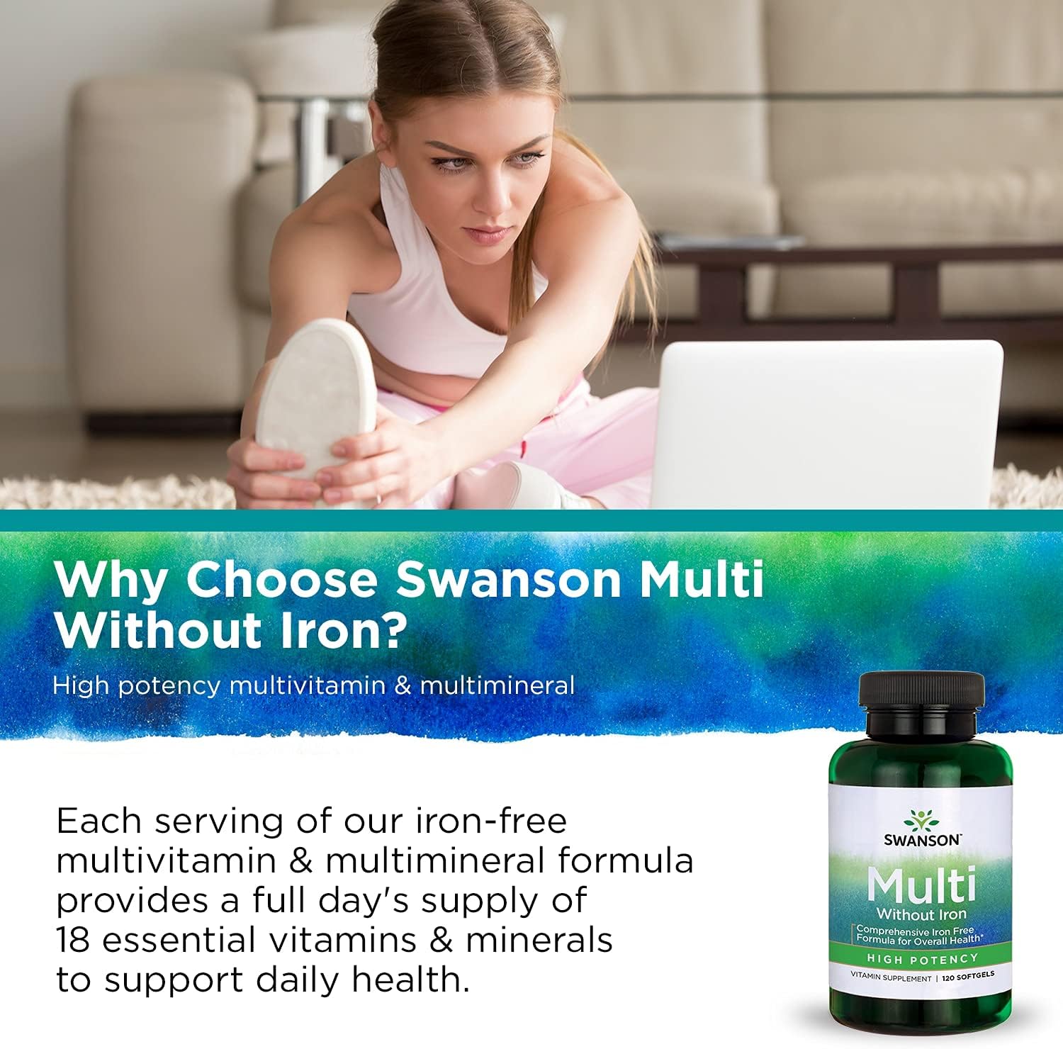 Iron-Free Swanson Multi Multivitamin Health Supplement Softgels - 360 Count