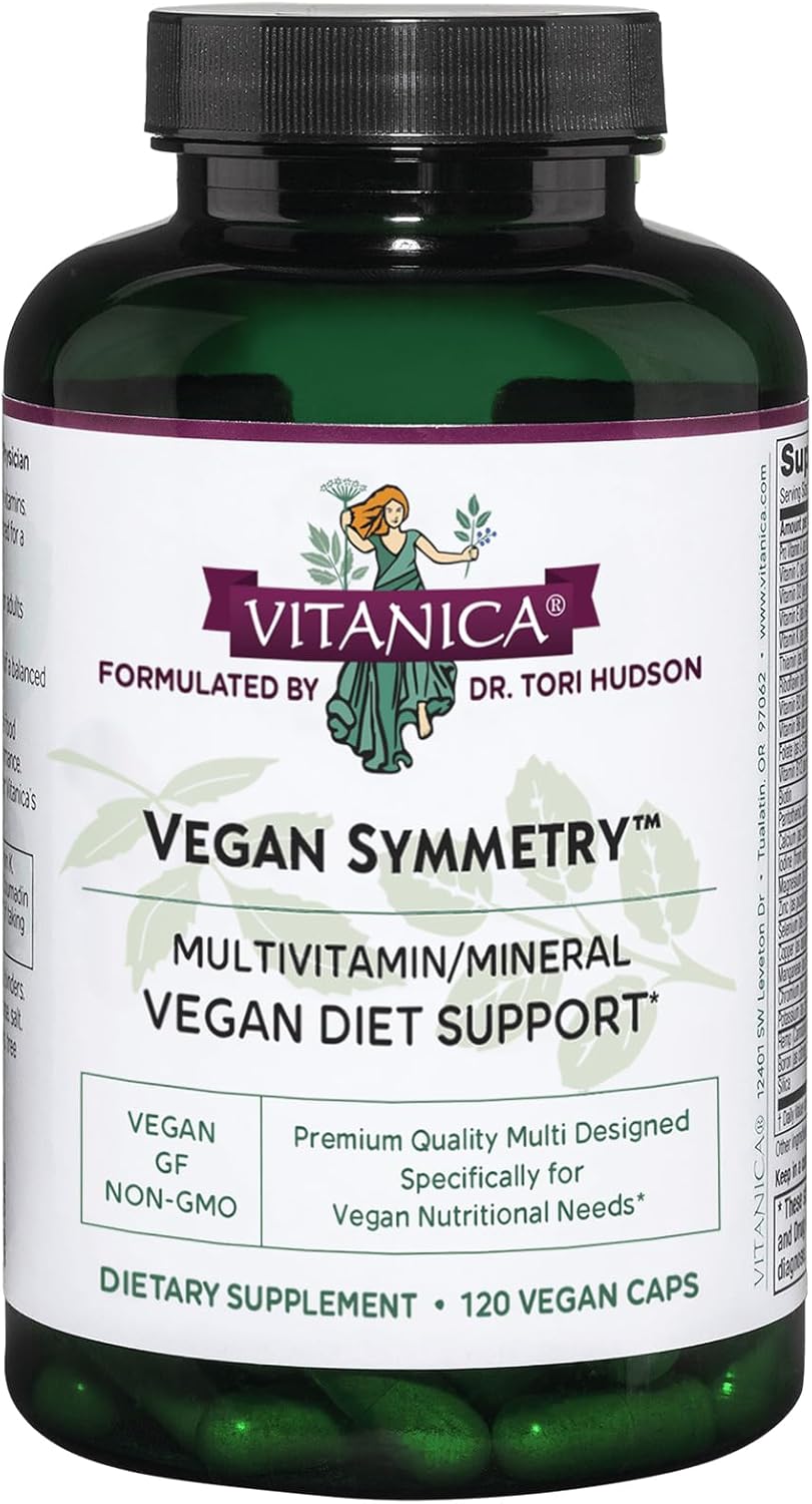 Iron-Free Vitanica Vegan Symmetry: Non-GMO Women's Multivitamin, Gluten-Free - 120 Capsules