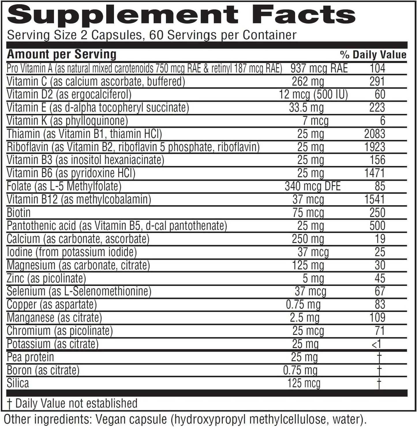 Iron-Free Vitanica Vegan Symmetry: Non-GMO Women's Multivitamin, Gluten-Free - 120 Capsules