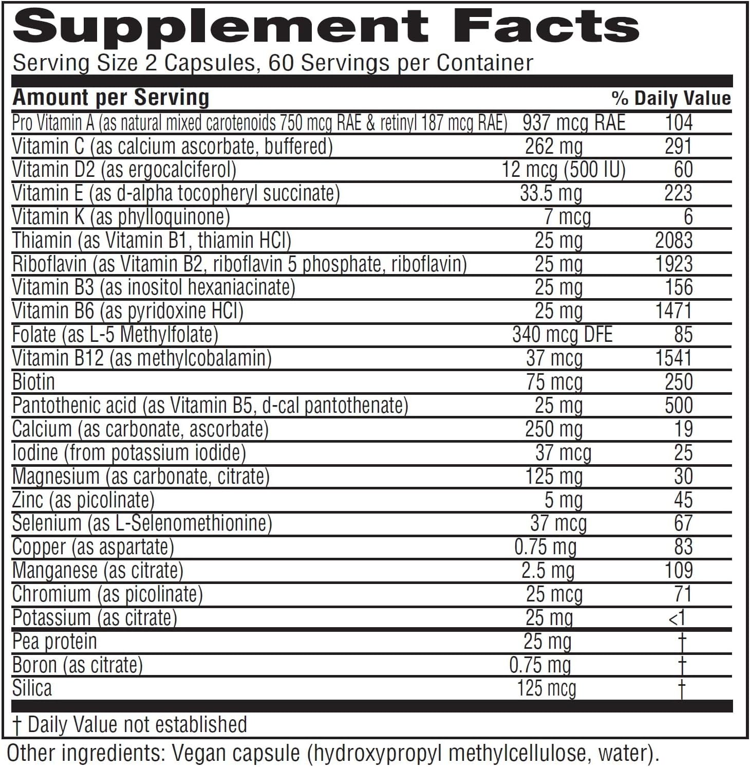 Iron-Free Vitanica Vegan Symmetry: Non-GMO Women's Multivitamin, Gluten-Free - 120 Capsules