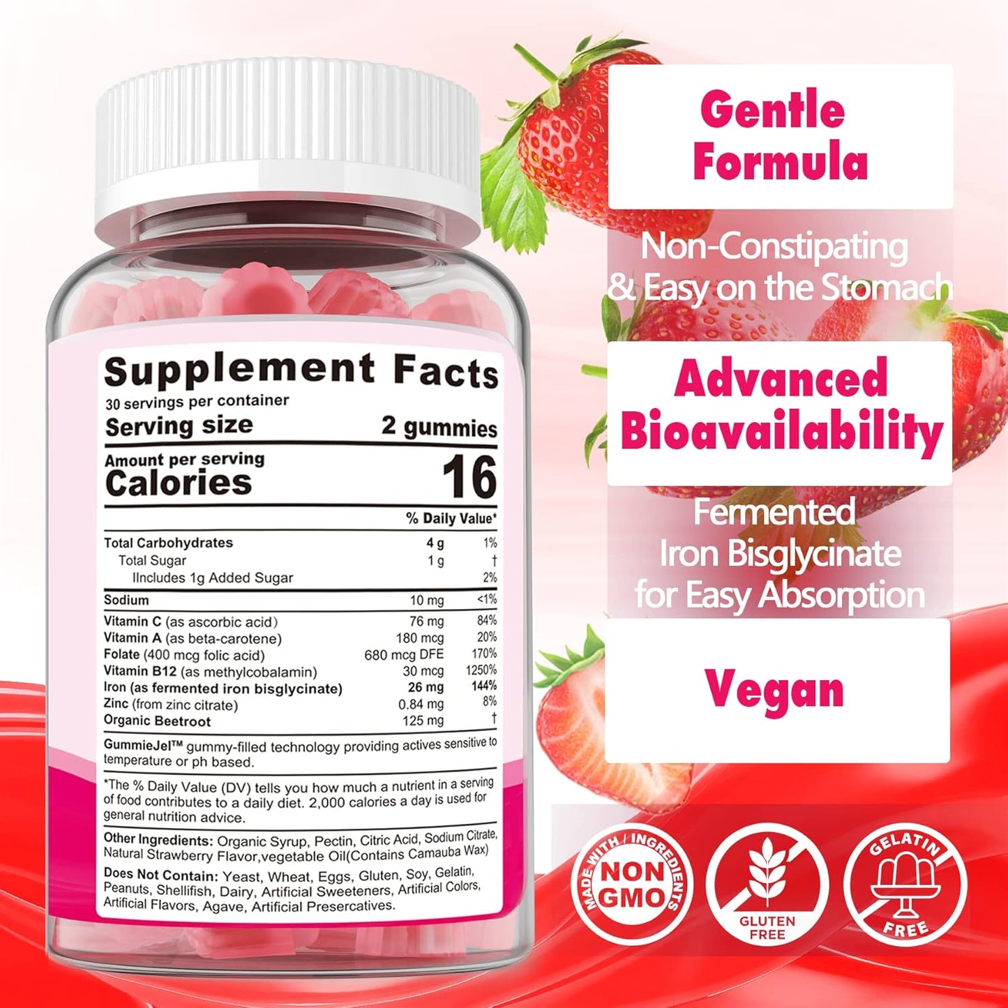 Iron-Infused Nextdia Fiber Gummies for Adult Health - Delicious Dietary Supplement
