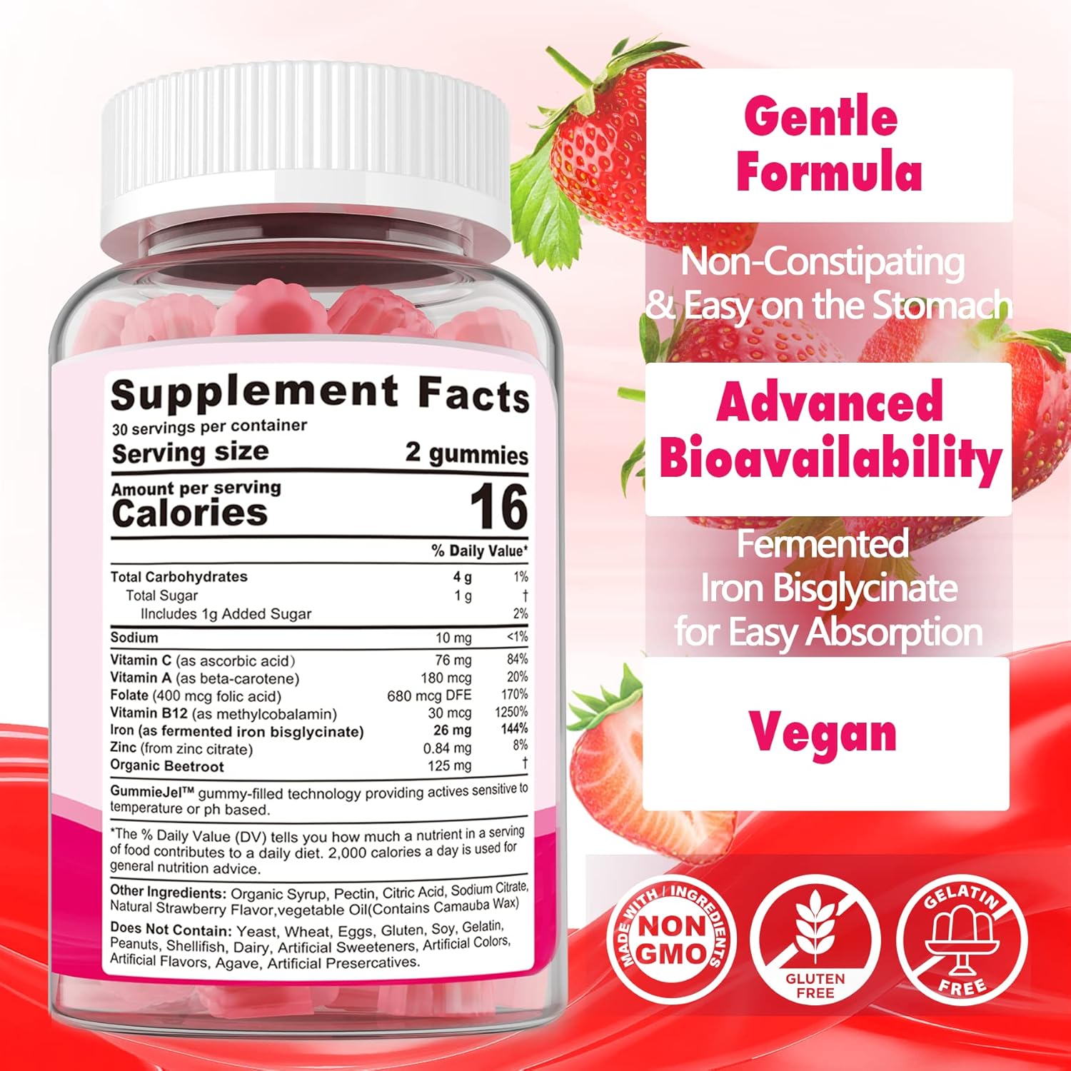 Iron-Infused Nextdia Fiber Gummies for Adult Health - Delicious Dietary Supplement