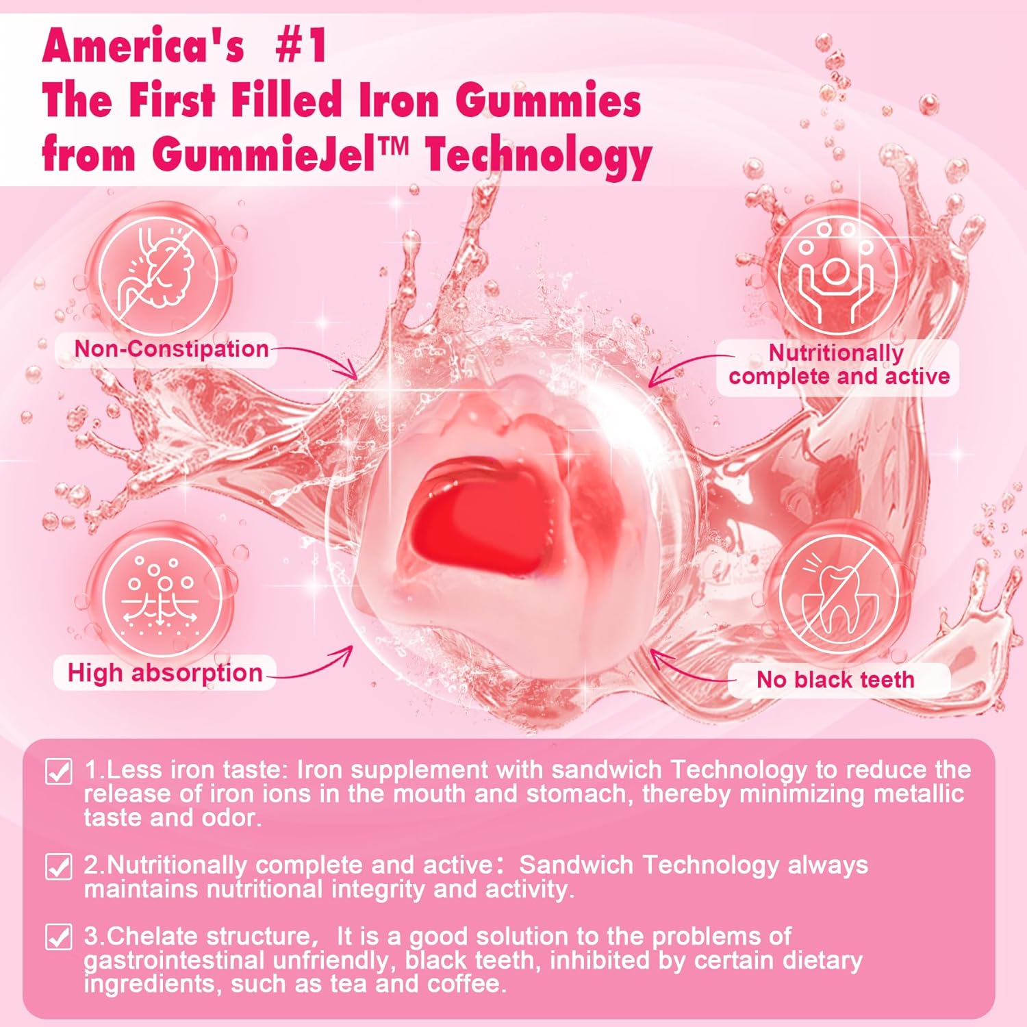 Iron-Infused Nextdia Fiber Gummies for Adult Health - Delicious Dietary Supplement
