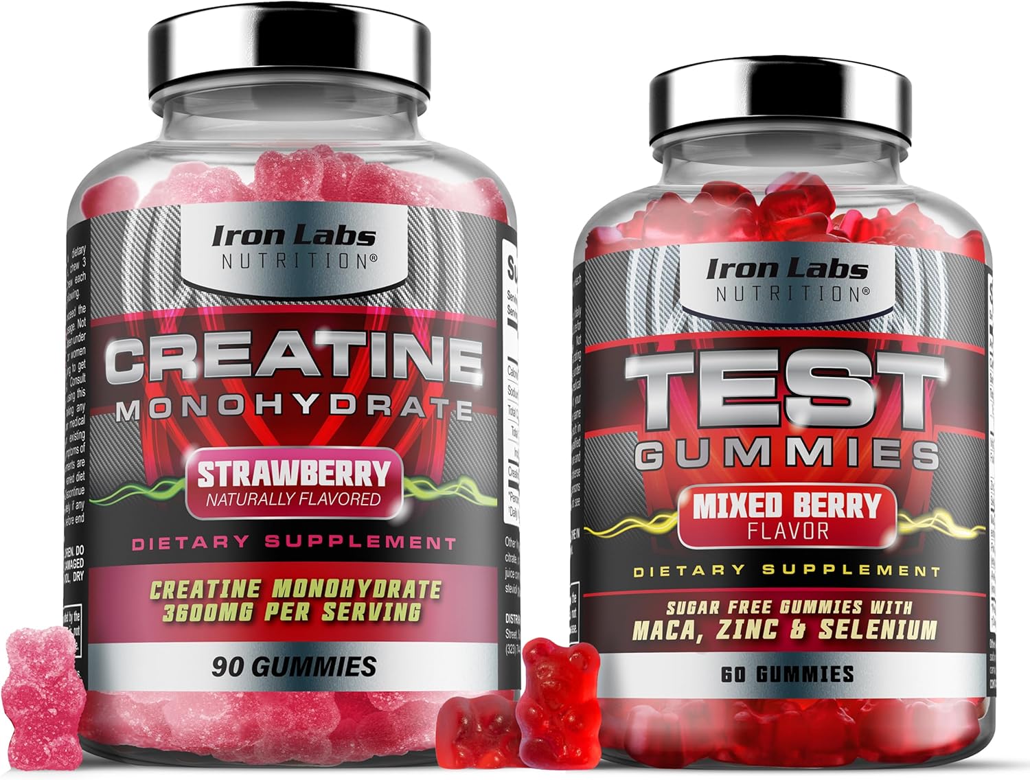 Iron Labs Nutrition Muscle Gummy Bundle - Enhanced Performance Bundle for Men - Creatine & Testosterone Gummies