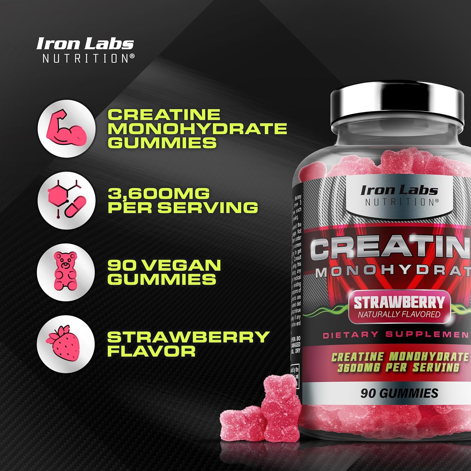 Iron Labs Nutrition Muscle Gummy Bundle - Enhanced Performance Bundle for Men - Creatine & Testosterone Gummies
