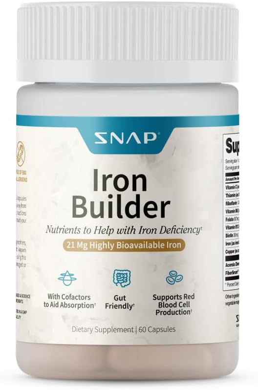 Iron Pills with 21mg Iron for Energy, Metabolism, & Digestion - Organic Nutrients, 60 Capsules - BoostGo Australia