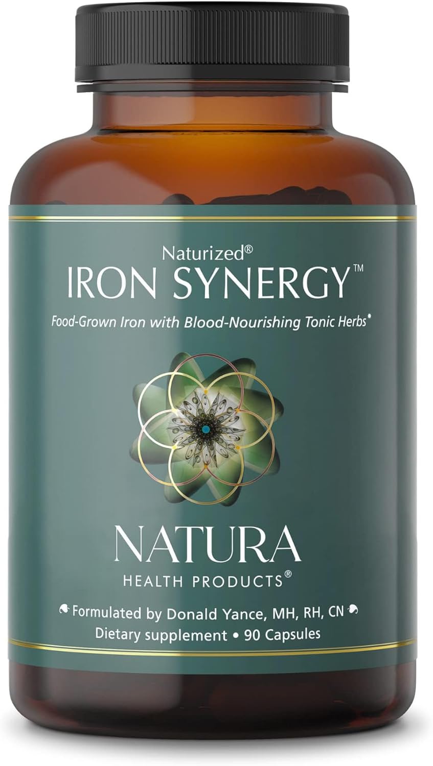 Iron Synergy Supplement - 30mg Food-Grown Iron Complex with Beet Root Extract & Vitamin C - Promotes Healthy Iron Levels - 90 Capsules