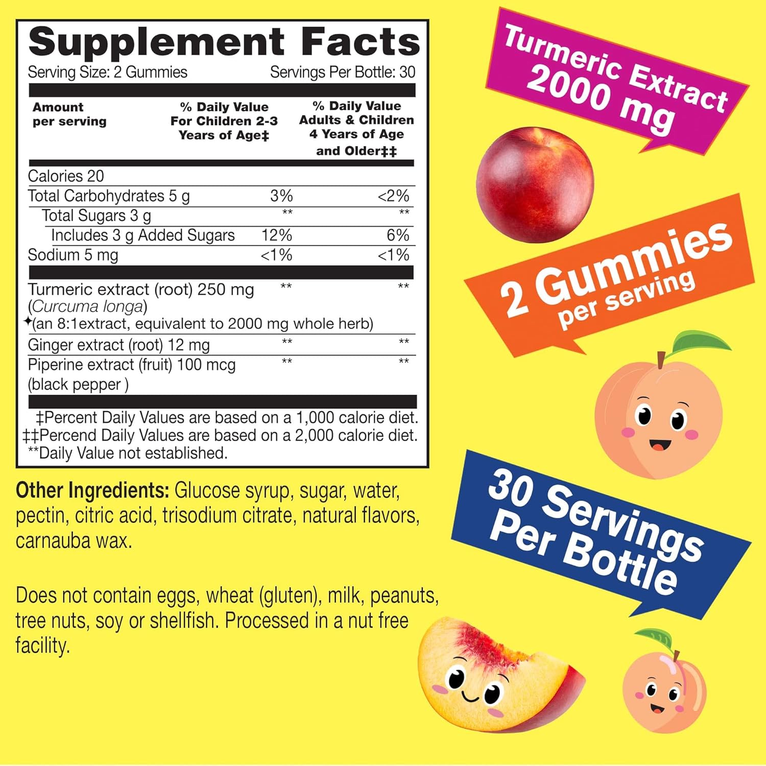 Iron, Vitamin C, and Turmeric Curcumin Gummies Bundle for Kids - Delicious Chewable Vitamin Supplement for Children, Gluten-Free and GMO-Free