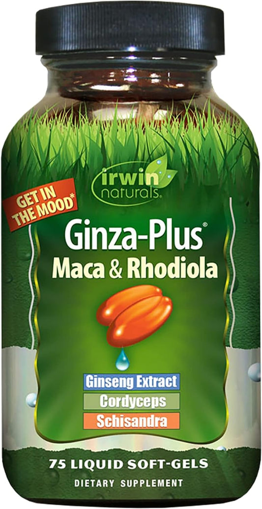 Irwin Naturals Ginza-Plus Maca & Rhodiola Liquid Softgels - Mental Balance & Stress Relief - 150 Softgels