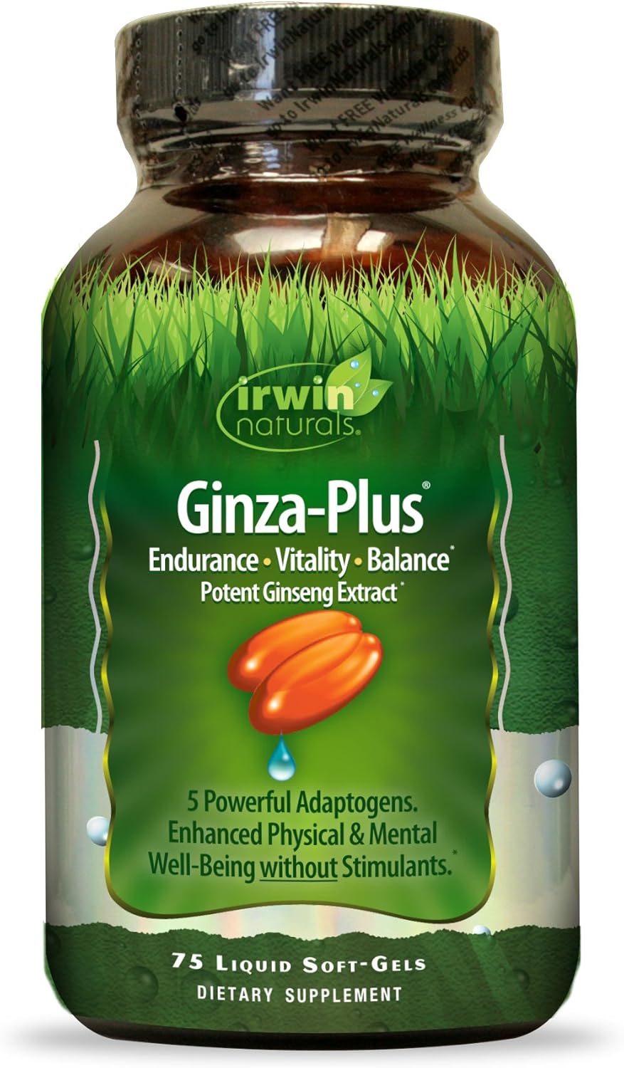Irwin Naturals Ginza-Plus Maca & Rhodiola Liquid Softgels - Mental Balance & Stress Relief - 150 Softgels