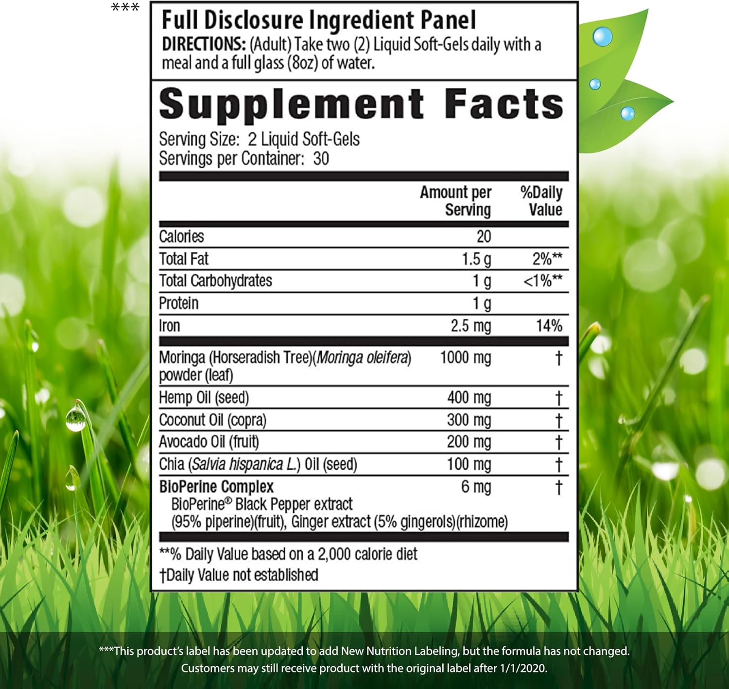Irwin Naturals Mighty Moringa Liquid Softgels - 1,000 mg - Superfood Blend - 60 Softgels