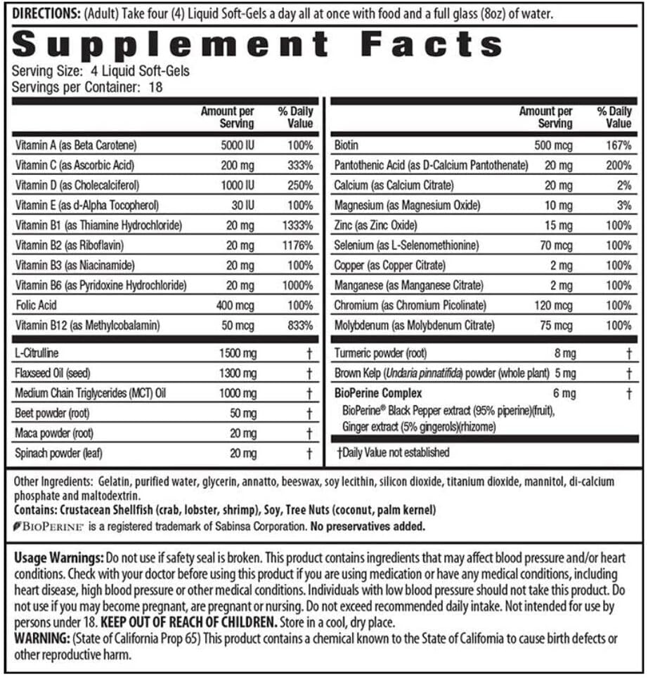 Irwin Naturals Quick Energy RED Liquid-Gel Multi with Nitric Oxide Booster, 72 Liquid Softgels + Pill Case Bundle