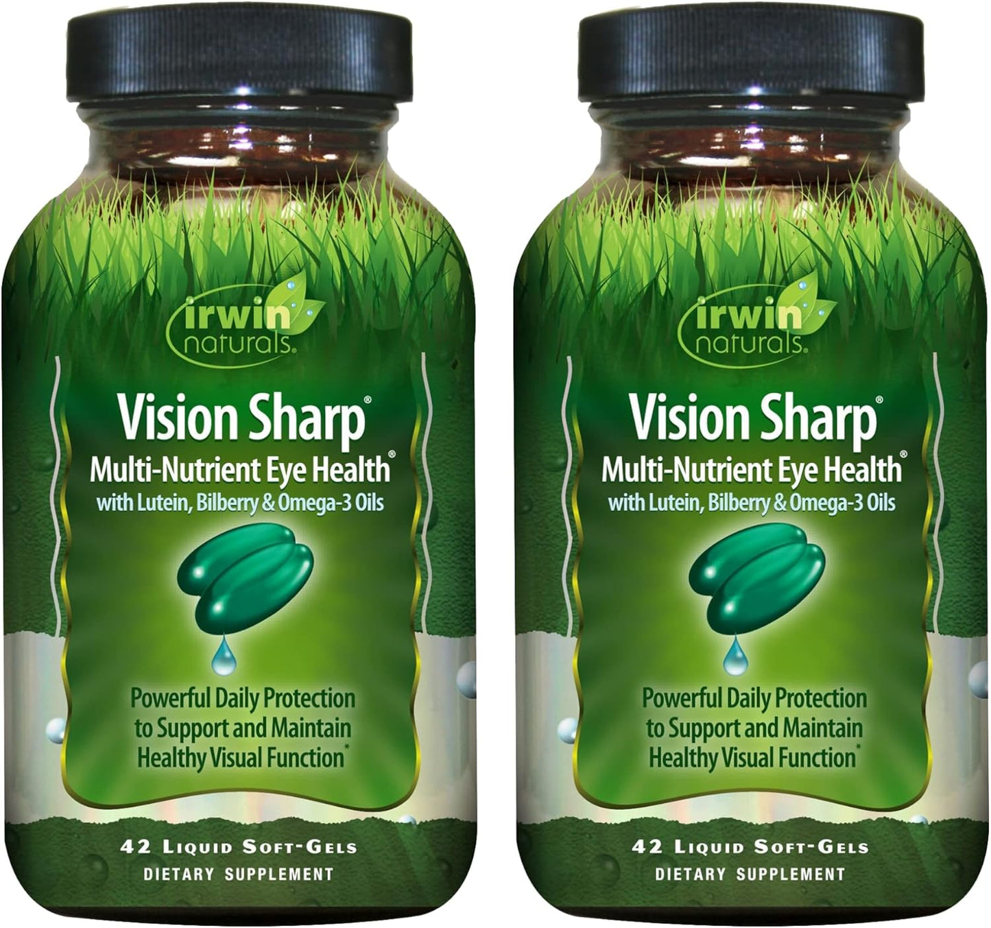 Irwin Naturals Vision Sharp Eye Health Supplement - 84 Liquid Soft-Gels with Lutein, Bilberry & Omega-3s