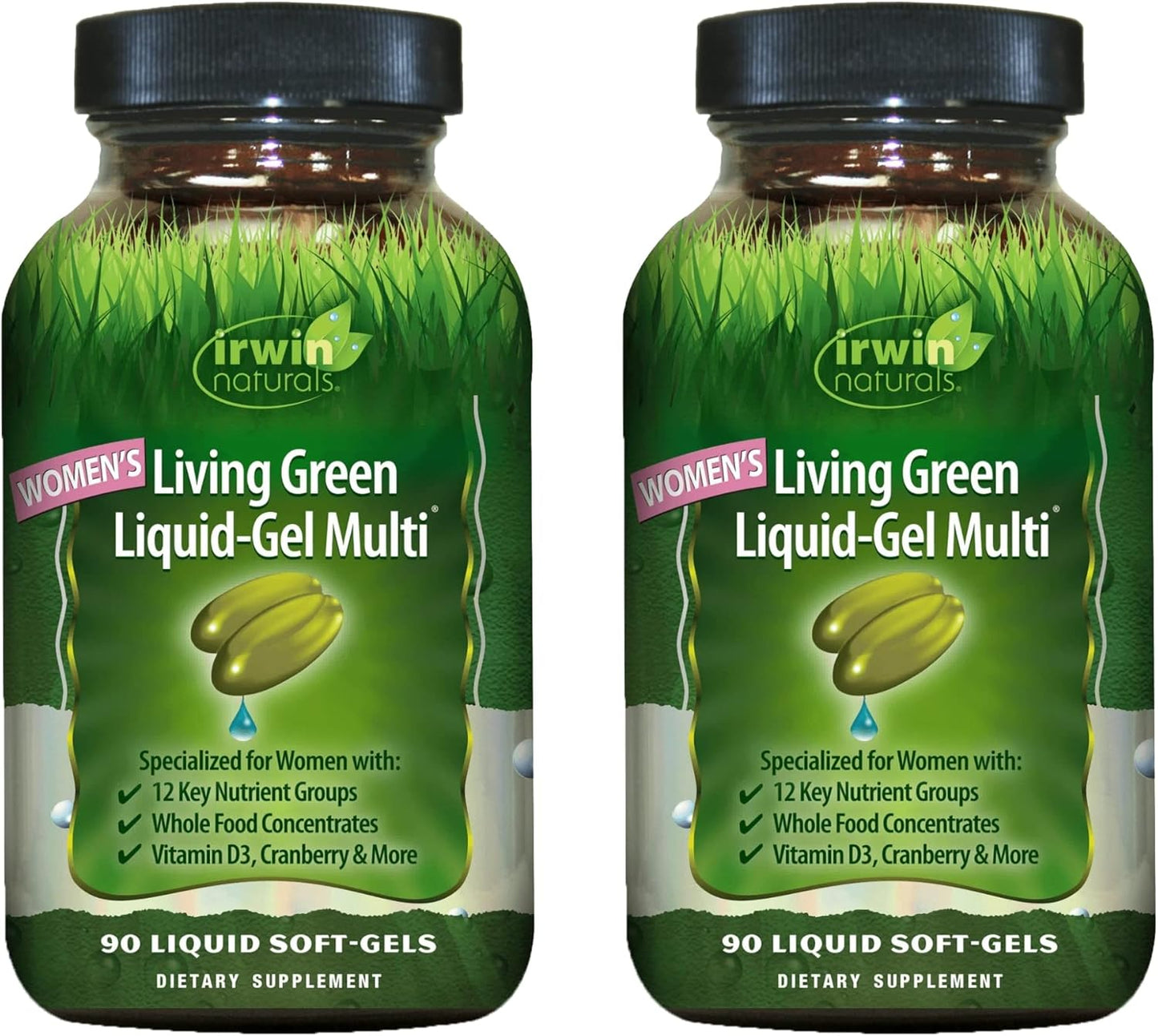 Irwin Naturals Women's Living Green Liquid-Gel Multi - 240 Liquid Soft-Gels, 70 Essential Nutrients, Vitamins & Minerals