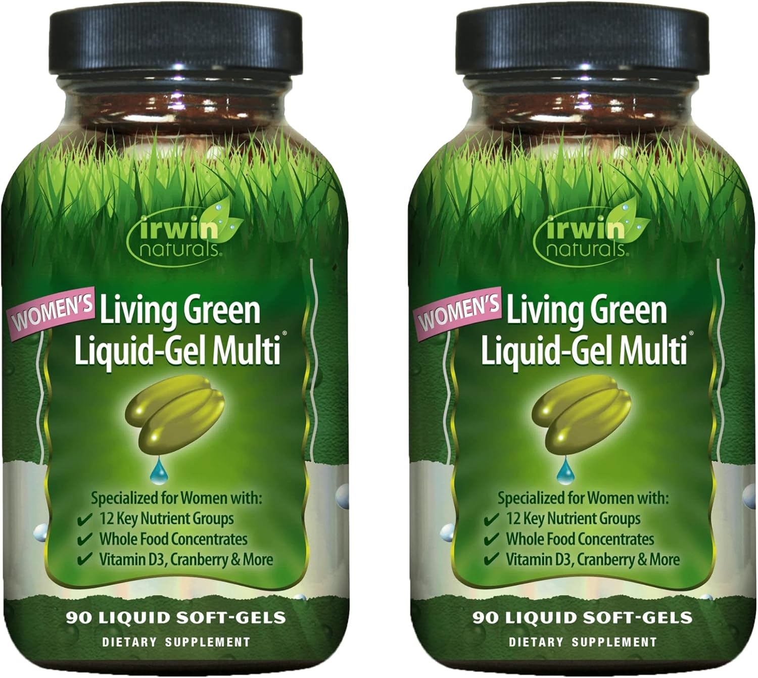 Irwin Naturals Women's Living Green Liquid-Gel Multi - 240 Liquid Soft-Gels, 70 Essential Nutrients, Vitamins & Minerals