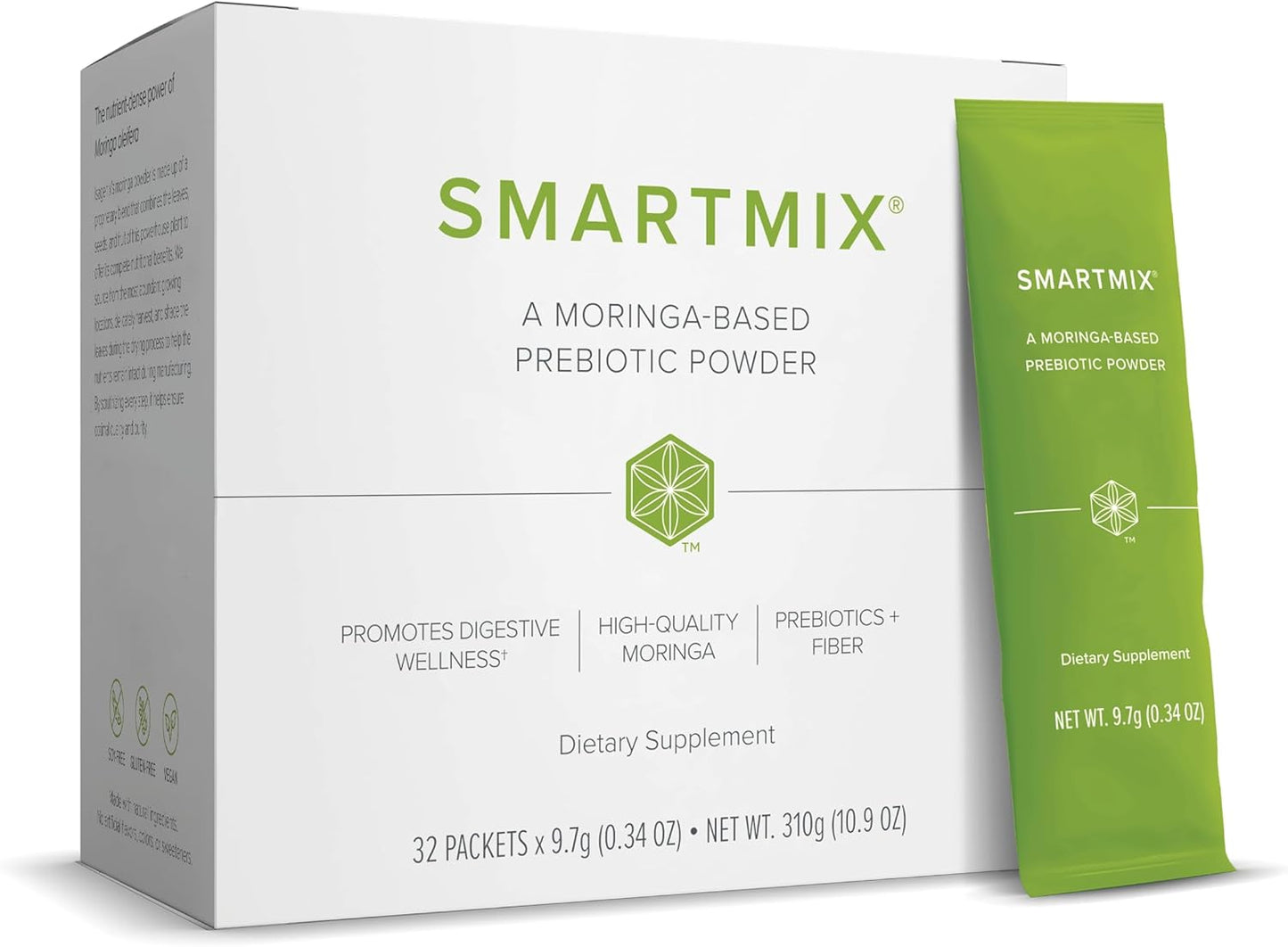Isagenix SmartMix - Moringa Prebiotic Powder Packs - 32 Servings - Light Tropical Flavor