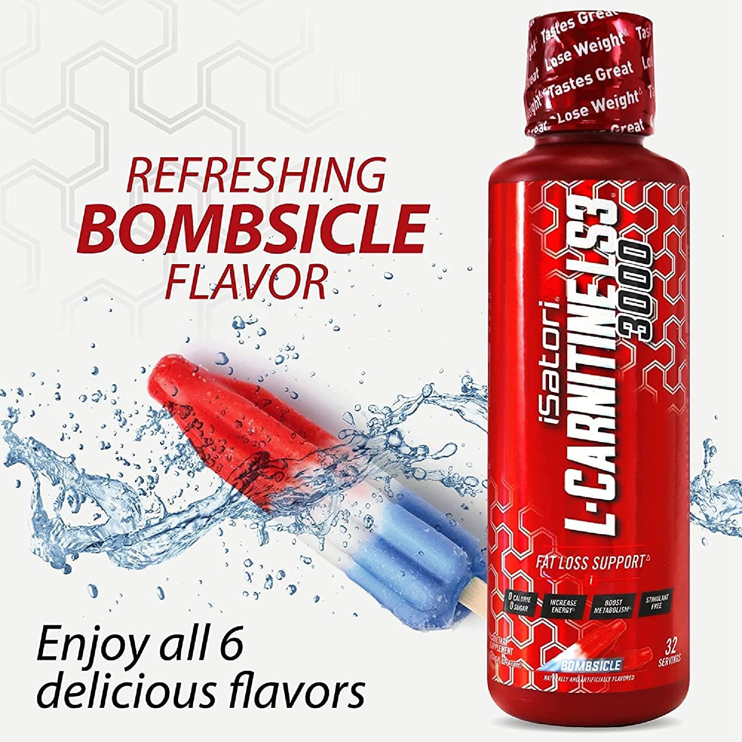iSatori Bio-GRO L-Carnitine LS3 3000 Protein Synthesis Amplifier - Bombsicle Flavor