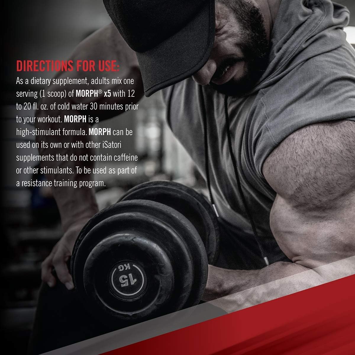 iSatori Morph Xtreme Pre Workout - Bombsicle Flavor, 20 Servings + Classic Clear Blender Bottle with Red Top