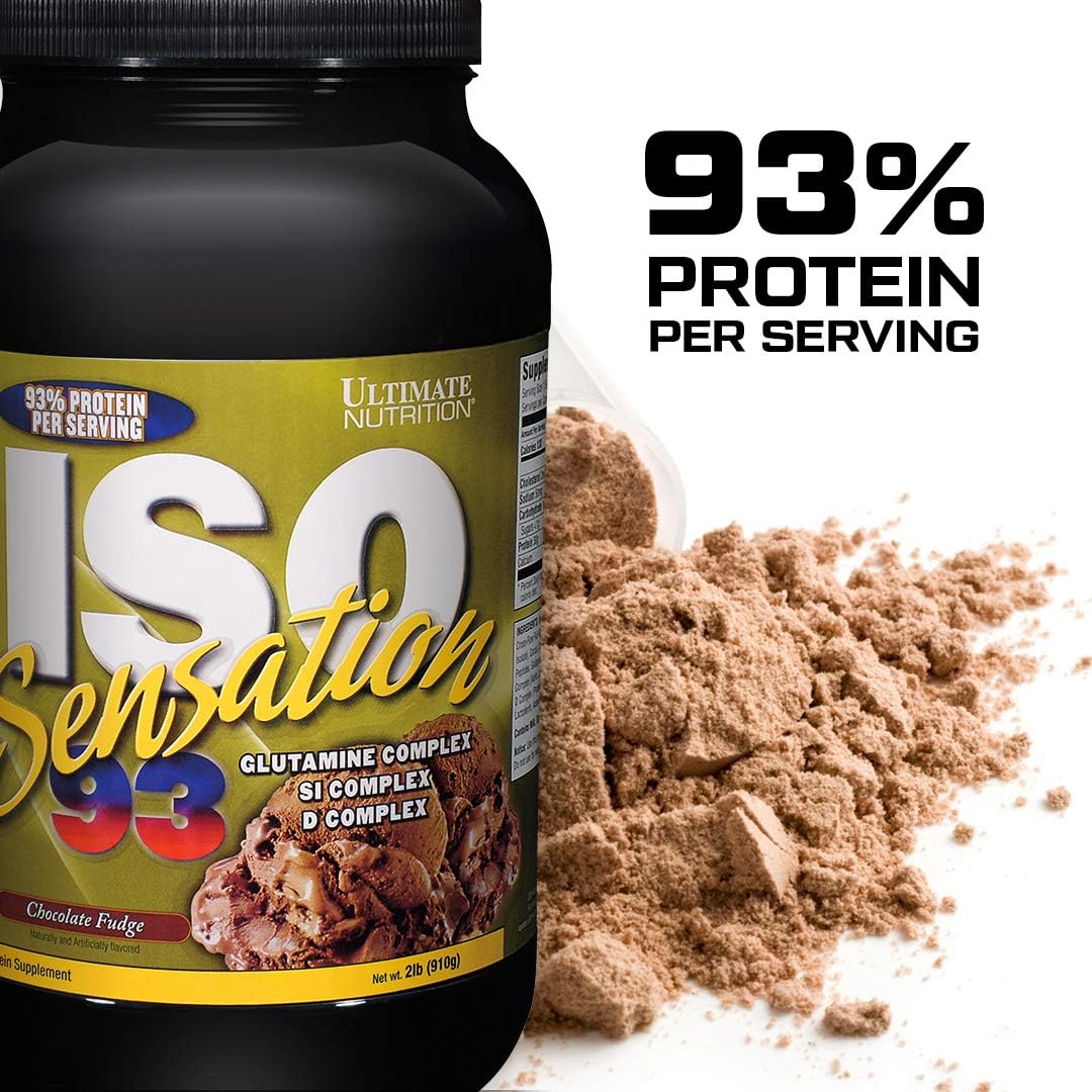 ISO Sensation 93 Whey Protein Isolate Powder with Colostrum & Glutamine Complex - Cafe Brazil Flavor, 2lbs - Boost Recovery & Immunity
