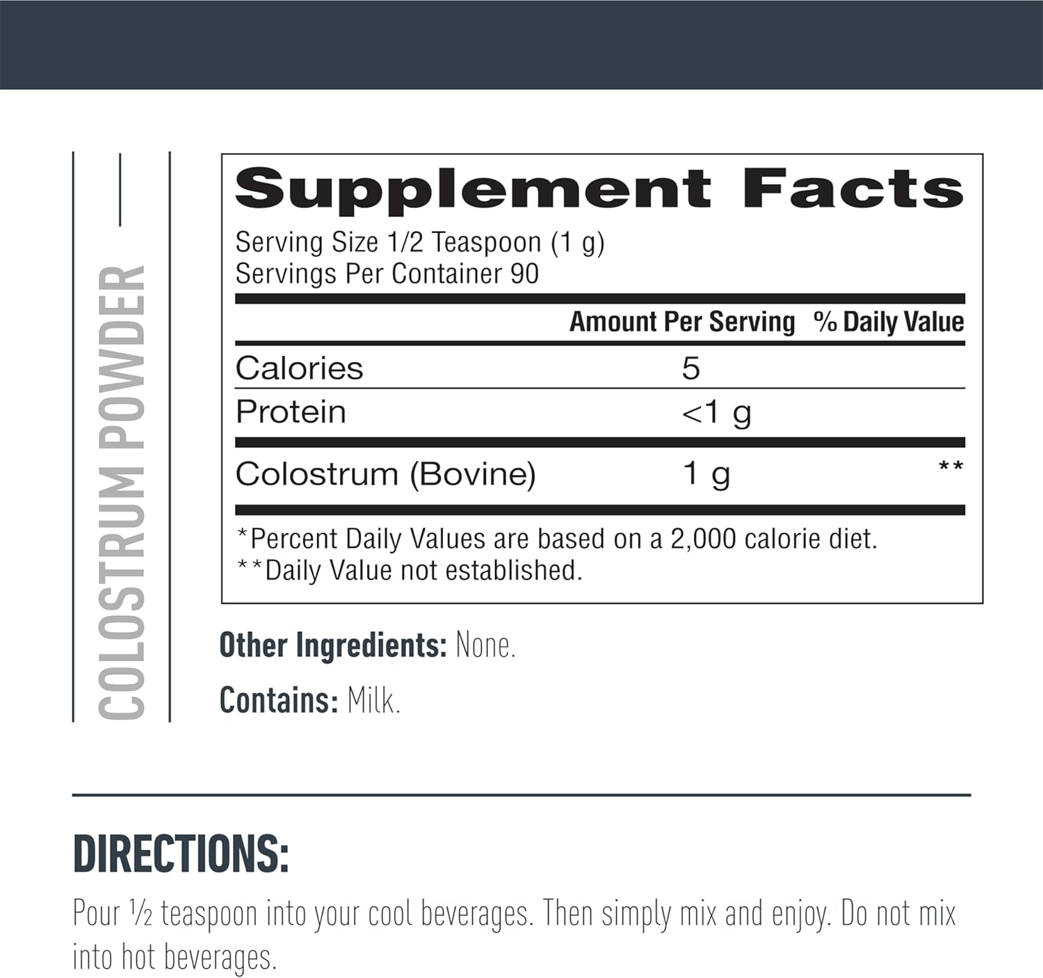 Isopure Bovine Colostrum Powder Supplement, 90 Servings, Gentle Processing