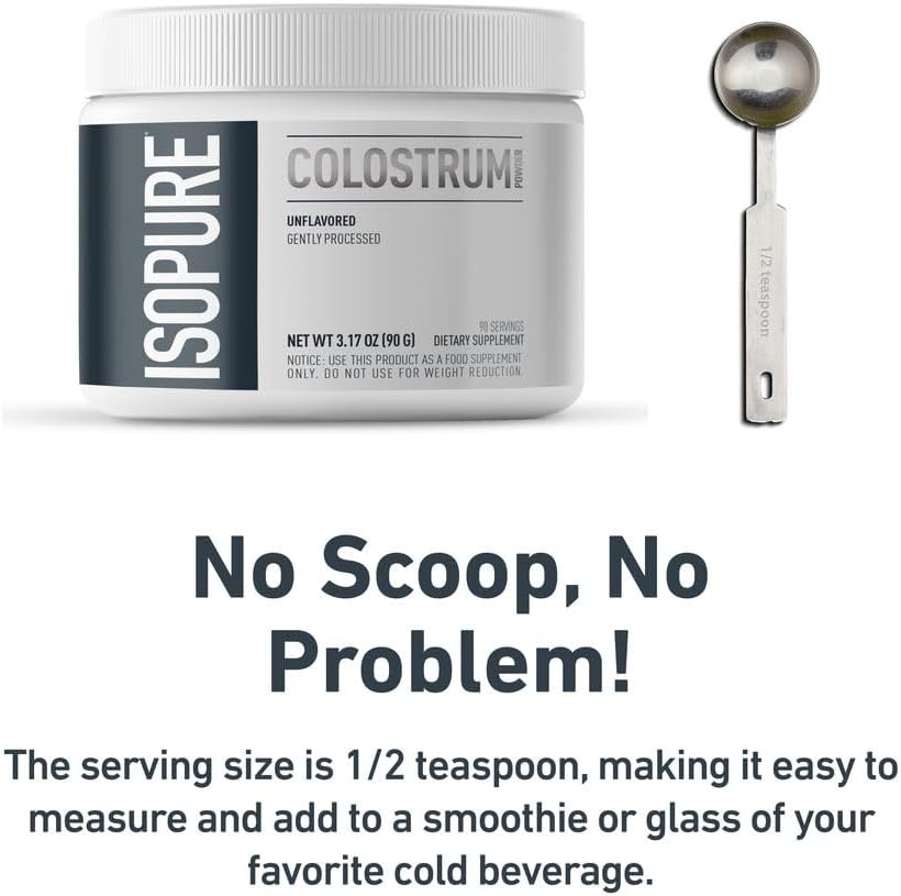 Isopure Bundle: Bovine Colostrum Powder & Unflavored Whey Isolate Protein - 90 Servings & 25g Protein - Zero Carb - 1lb Pack