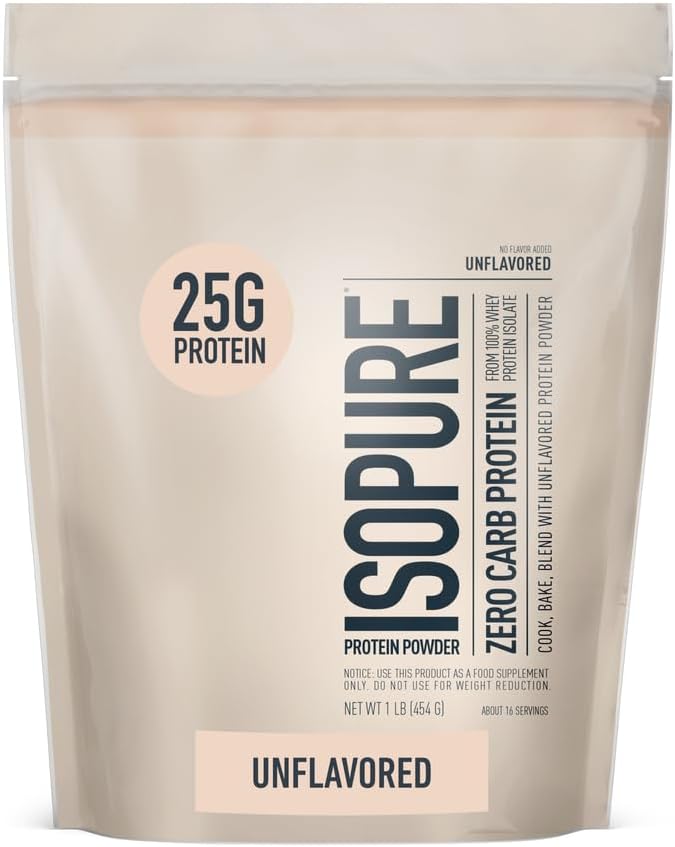 Isopure Bundle: Bovine Colostrum Powder & Unflavored Whey Isolate Protein - 90 Servings & 25g Protein - Zero Carb - 1lb Pack