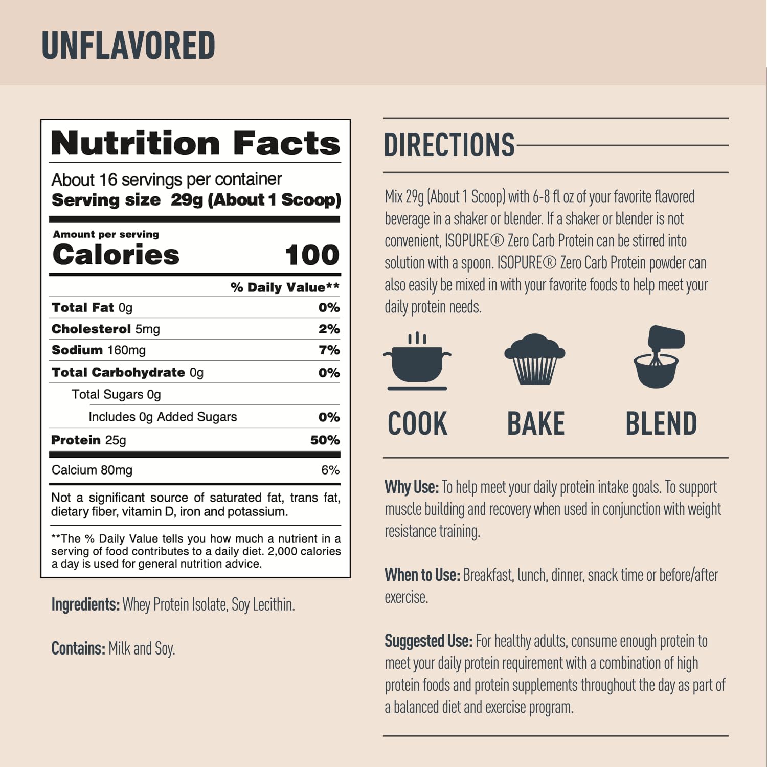 Isopure Unflavored Whey Protein Isolate Bundle with Collagen Peptides Powder - 25g Protein, Zero Carb, 16 Servings + 14 Servings, 1lb