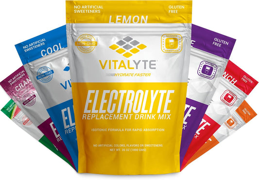 Isotonic Electrolyte Powder Drink Mix, Lemon Flavor, 70 oz Total, Gluten-Free Hydration Mix for Post-Workout Recovery