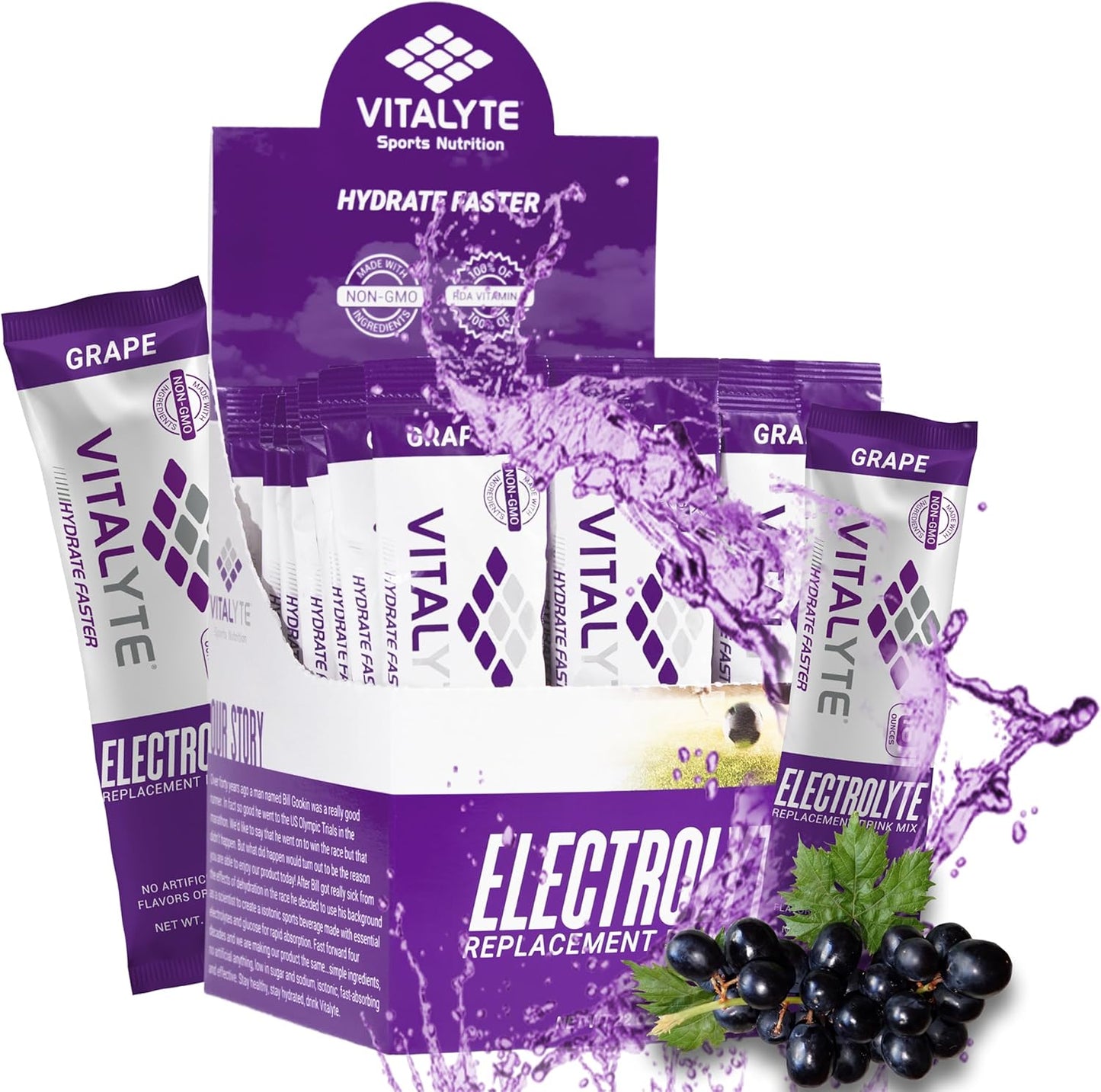 Isotonic Electrolyte Powder Packets for Sports Nutrition and Hydration - Vitalyte Dehydration Relief Packets