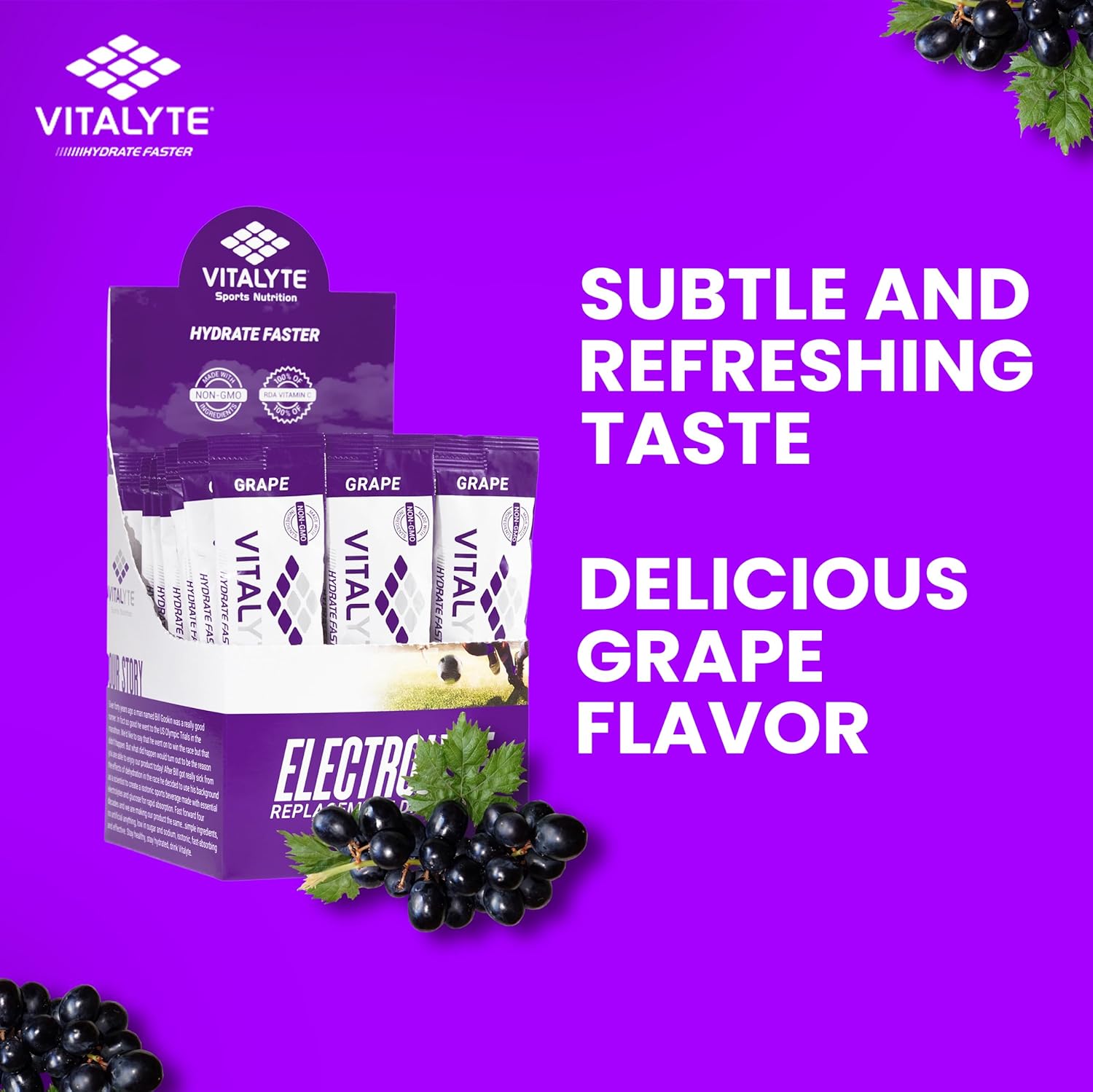 Isotonic Electrolyte Powder Packets for Sports Nutrition and Hydration - Vitalyte Dehydration Relief Packets