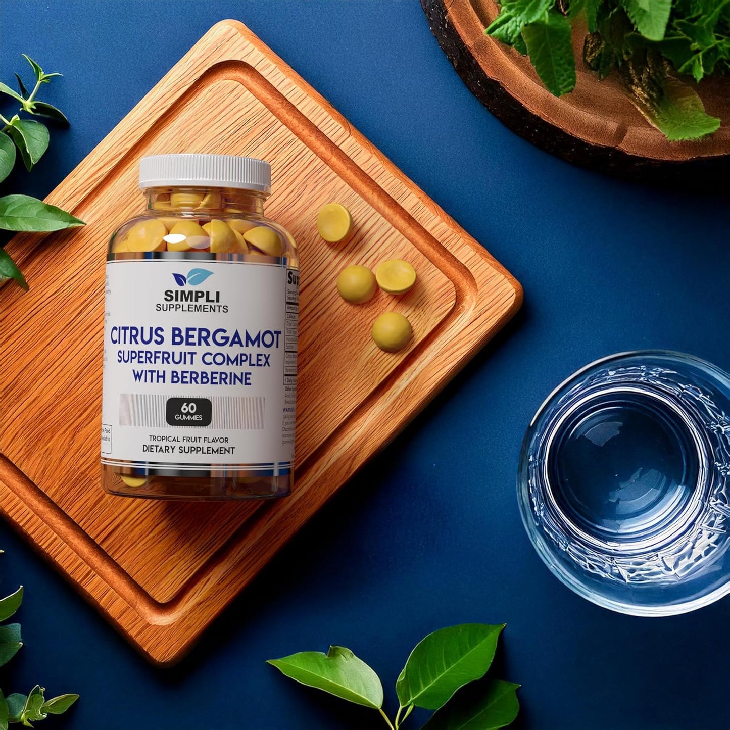 Italian Citrus Bergamot Gummies with Berberine for Heart Health - 60 Count - 500mg - Supports Healthy Cholesterol Levels