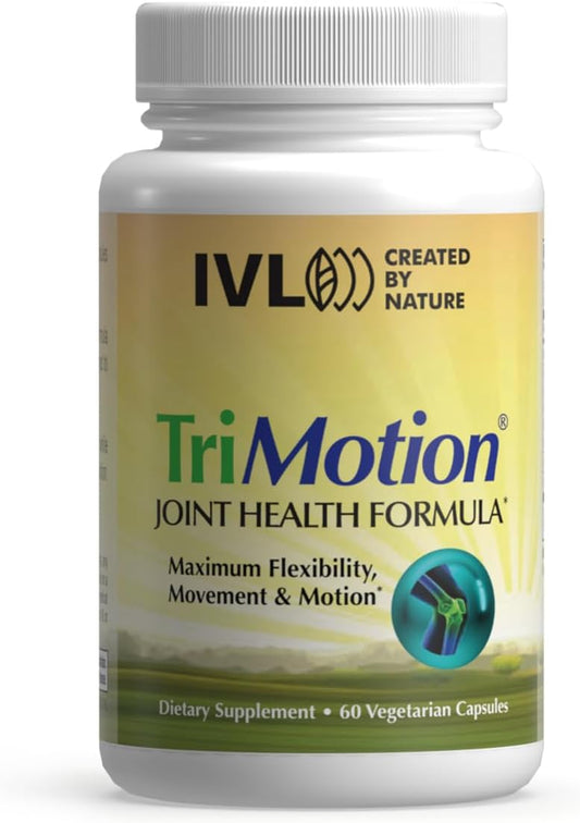 IVL TriMotion Joint Health Formula - Natural Relief for Joint Pain & Stiffness, Enhances Mobility & Flexibility - Effective for Active Adults (60 Capsules)