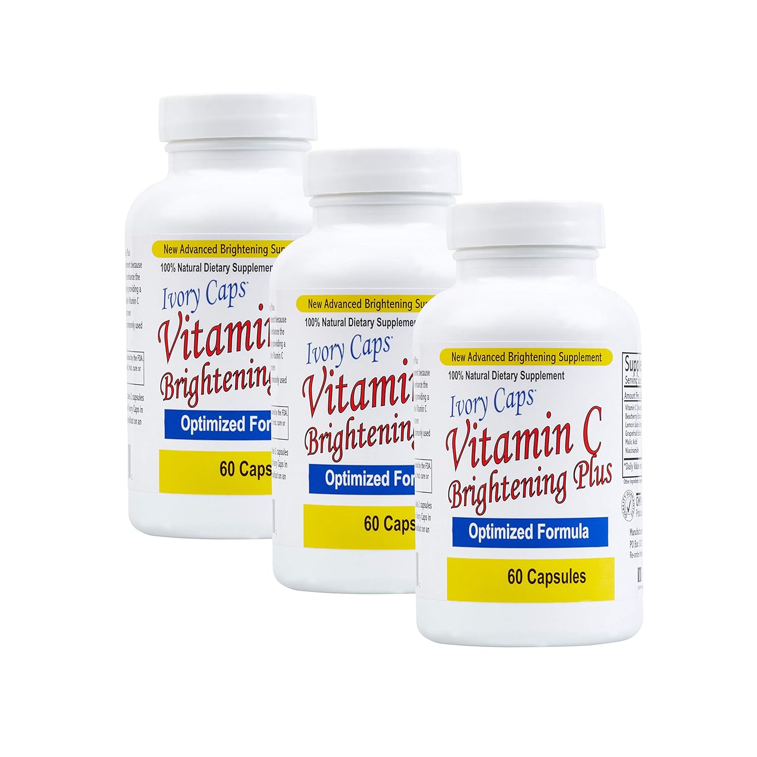 Ivory Caps Maximum Strength Vitamin C Brightening Plus 60 Caps - 3 Pack